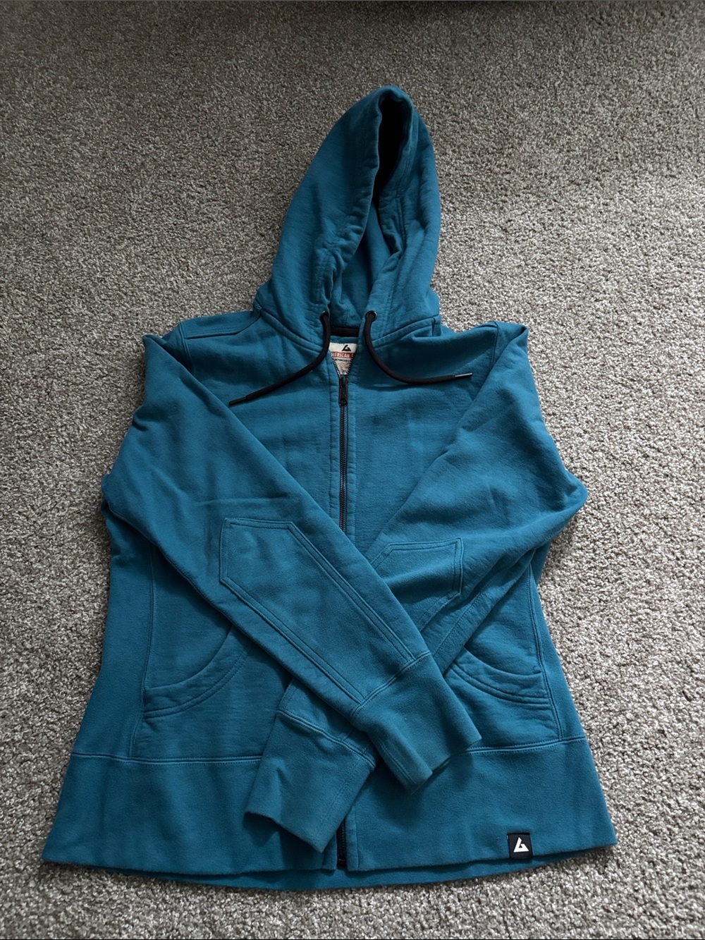 American Giant Teal Zip-Up Hoodie Sweater - Women